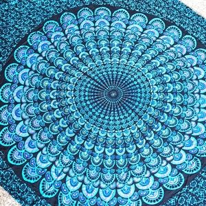 NWT Black and Blue Mandala Scarf/Wall Hanging 🌀